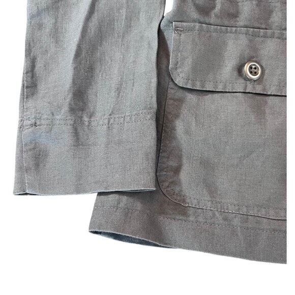 Cynthia Rowley XS Gray Linen Hooded Jacket W/Front Pockets & Drawstring Waist - Picture 7 of 8